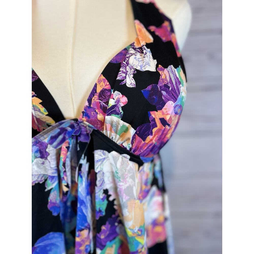 NWT Bar III Tech Floral Halter Tankini Top | Size XL | Vibrant Multicolor - Picture 2 of 6